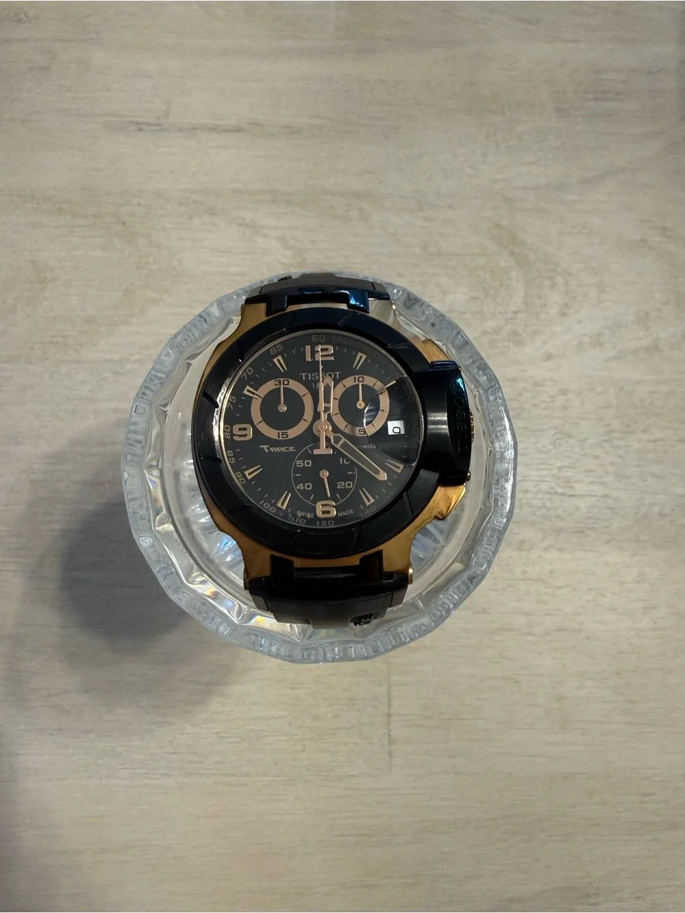 Tissot Men's Black and Gold Sport Chronograph Watch
